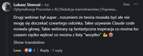 Opinia od Uczestnik 9